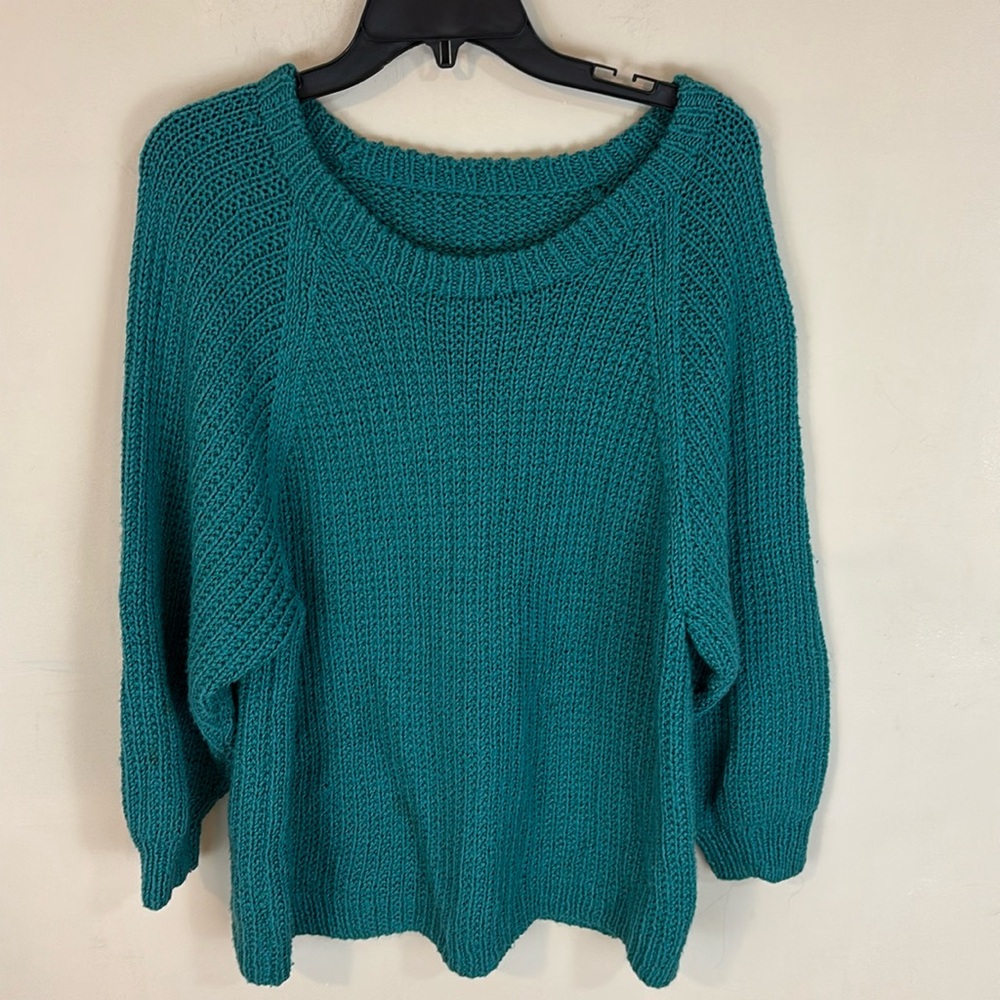 Handmade Hand Knit Green Sweater